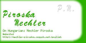 piroska mechler business card